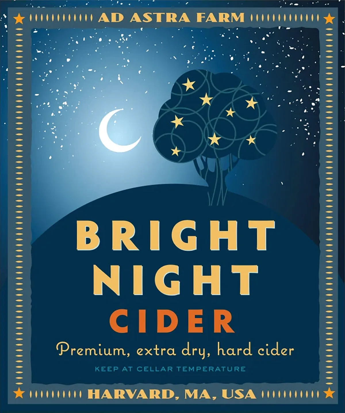 Bright Night Cider label