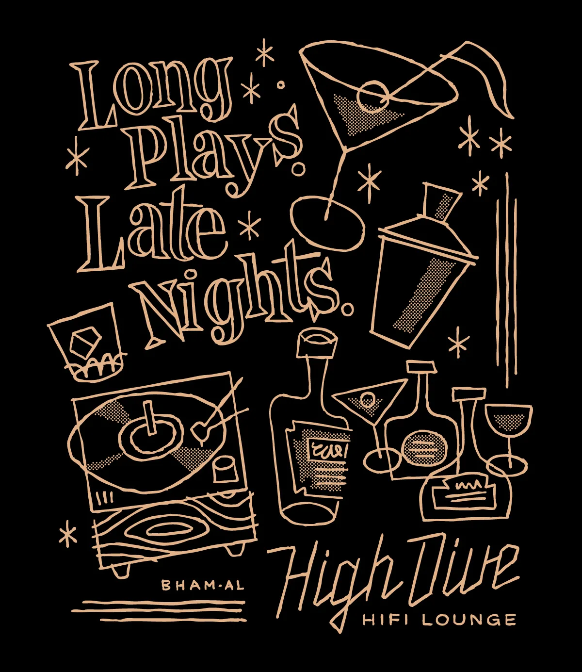 Long Plays Late Nights illustration