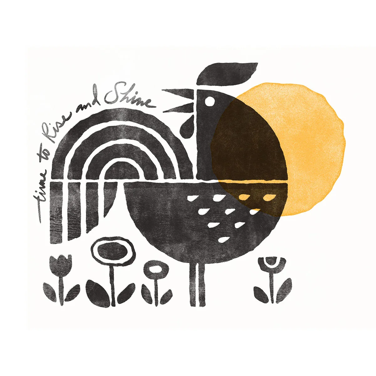 Rise and Shine Rooster Illustration