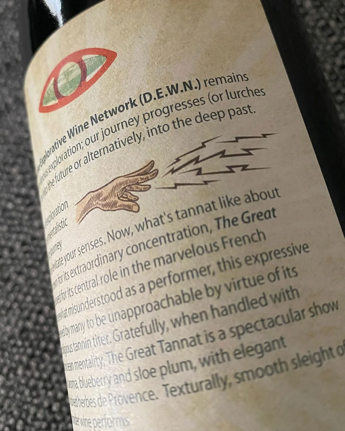 Bonny Doon The Great Tannat Back Label