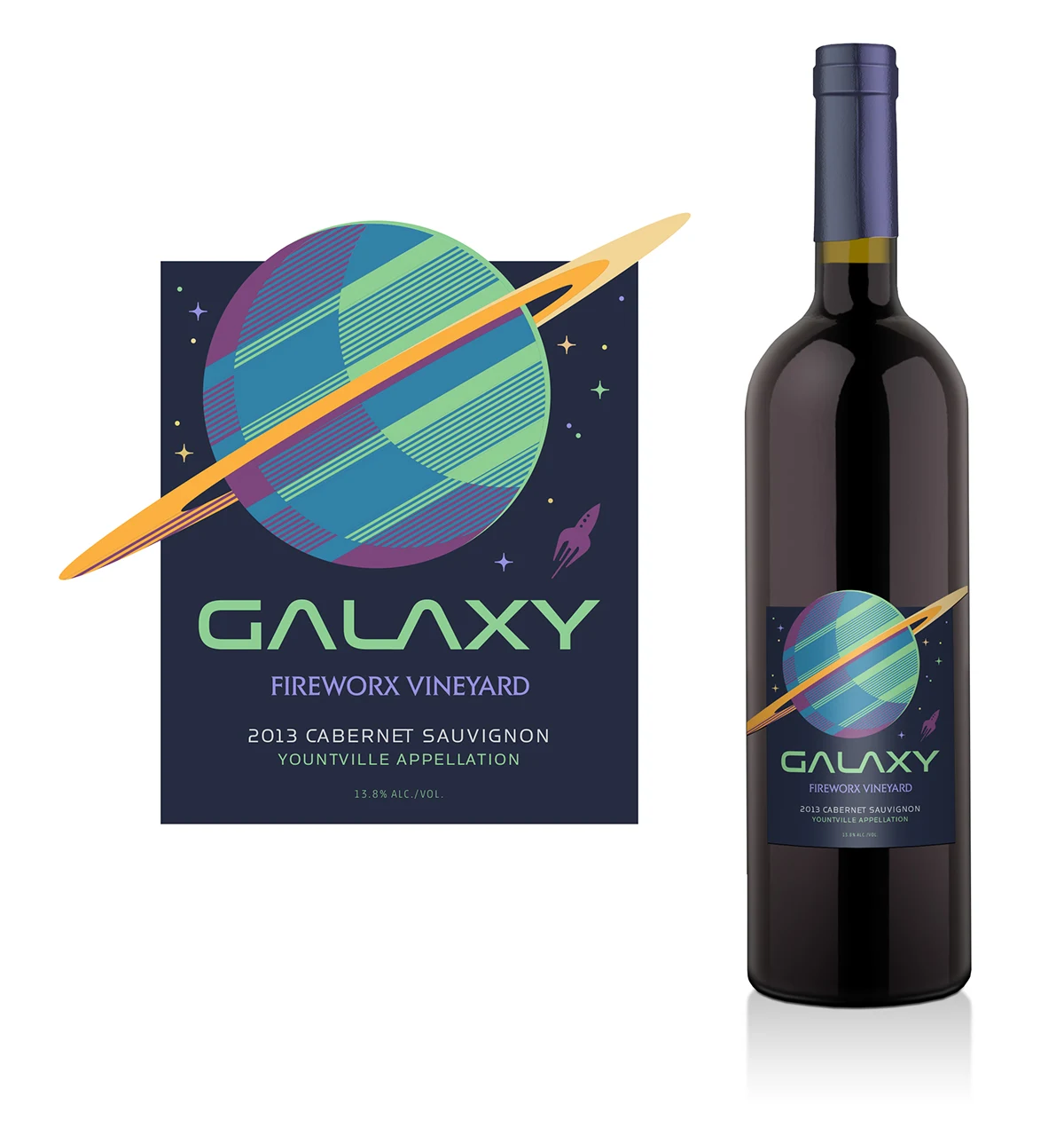 Galaxy wine label