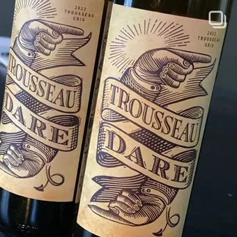 Bonny Doon Trousseau Dare wine label